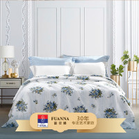 富安娜(FUANNA) 水洗蚕丝夏被-月夕花朝/大 纯棉印花 203*229cm(500g)