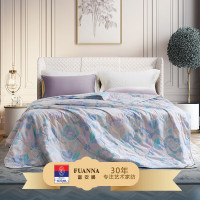 富安娜(FUANNA) 清凉七孔抗菌夏被/沁·叶语 全涤磨毛印花 夏日空调房刚需