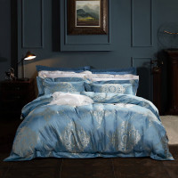 富安娜(FUANNA) 素提四件套-拉格维斯 涤粘染双色+纯棉斜纹 被套*1件床单*1件枕套*2件