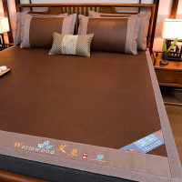 啄木鸟 印尼古法藤席(咖啡色) 古藤条+冰丝 凉席180*200cm 枕套48*74cm*2