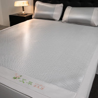 啄木鸟 艾草刺绣养生席(灰色)艾草因子+凉感冰丝 凉席180*200cm 枕套48*74cm*2