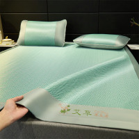 啄木鸟 艾草刺绣养生席(水绿色)艾草因子+凉感冰丝 凉席180*200cm 枕套48*74cm*2