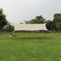 趣游帮 轻奢八角蝶形银胶大天幕(Y52) 八角弧度天幕防雨防晒便携折叠户外遮阳棚防雨棚露营天幕