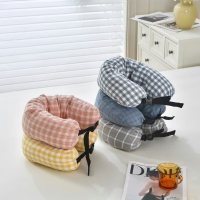 啄木鸟 水洗棉商务U型枕 65*12cm 乳胶填充 四面全棉 全面贴合颈部 颜色随机