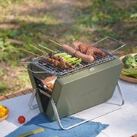 大迈 DM-9001 便携折叠烧烤炉 森林绿 展开即可烧烤 美味无需等待