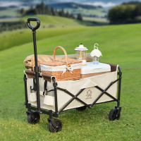 大迈 DM-2017 露营折叠车 布拉格棕 360度万向轮 前轮自由旋转 坚固车架 150斤承重