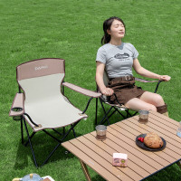 大迈 DM-2001 扶手折叠椅(升级款) 布拉格棕 扶手置物袋 方便拿取