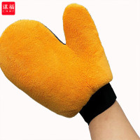 谋福-CNMF 洗车手套 双面加厚珊瑚绒擦车清洁手套1只装(熊掌型手套)