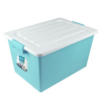 茶花(CHAHUA) 塑料收纳箱多规格收纳盒实用储物箱整理箱28011T 蓝色2个 35L