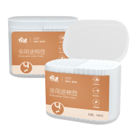 悦适(h'yeas) 2EDA450(盒装)悦适日用棉签450支*2盒 一次性挖耳棉签双头棉签四种棉头日用棉签