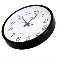 得力(deli) 得力9006挂钟(黑)(只)37CM(14.5寸) 简约时尚书房挂钟37cm现代挂壁圆形电子钟挂钟