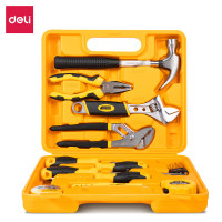 得力(deli) 得力3701多用途组合工具(黄)(套) 多用途组合工具箱16件套工具组合套装维修工具家用