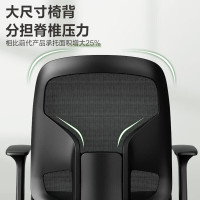 得力(deli) 得力4900S职员椅(黑)(把) 人体工学靠背办公椅/电脑椅/职员椅 家用网布可升降转椅 黑