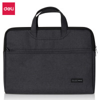 得力(deli) 得力5590手提拉链袋(黑/灰/浅灰随机) 手提拉链袋便携式公文包人口普查收纳包会议记录商务包