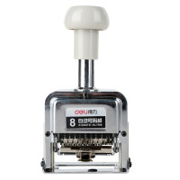 得力(deli) 得力7508八位自动号码机(白)(台) 手动带油墨财务银行打号机数字印章7508白色