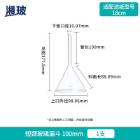 LISM-湘玻 漏斗玻璃三角锥形大口径小漏斗透明加厚过滤实验室科研 [短颈]100mm 1个