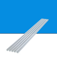 LISM 舜江 玻璃棒搅拌棒烘圆头导流棒 学生实验室用玻棒透明耐高温耐腐蚀引流棒 直径7mm 长30cm 10根装