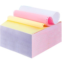 LISM-绘威 高品质打印纸 三联二等分针式打印纸 彩色可撕边电脑打印纸发票清单出入库单(白红黄1000页/箱)