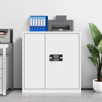 LISM电子保密柜钢制智能指纹密码锁铁皮资料柜办公室文件柜子储物矮柜 国保指纹锁带抽屉 1.3mm