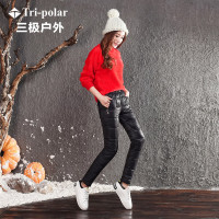 Tri-polar滑雪羽绒裤修身双面女外穿保暖滑雪裤高腰 TP1630 黑色 XXL