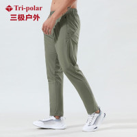 Tri-polar运动裤速干裤男宽松薄款冰丝户外跑步健身瑜伽休闲 训练长裤TP6506 绿色 XXL