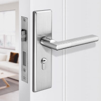 LISM门锁室内入户实木门锁心卧室宿舍房间浴室防水防锈防盗不锈钢门把手钥匙通用锁具锁头锁芯 JS-5010-1