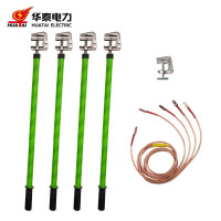 华泰电力400V 4*1+2米25平方米0.5米平口螺旋接地棒(绿色)*4根,地夹1个
