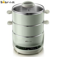 小熊 DZG-D40D2(浅绿色)电蒸锅 蒸蛋器 电火锅家用多功能电煮锅多用途锅电蒸笼 三层早餐分体式电热煮锅
