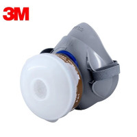 3M 硅胶半面型单滤盒防毒面具 7702 中号 单个装