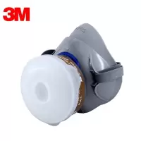 3M 硅胶半面型单滤盒防毒面具 7702 中号 单个装