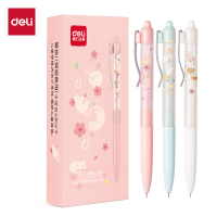 得力(deli) SA334速干按动学生中性笔0.5mm高品质针管(黑)12支装