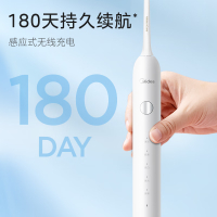 美的(Midea)电动牙刷 男女成人软毛声波全自动 防水感应式充电 2刷头 冰川白MC-AJ0101