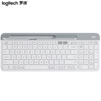 罗技(Logitech)键盘 蓝牙键盘 办公键盘 无线键盘 便携超薄键盘 笔记本键盘 平板键盘 芍药白 K580