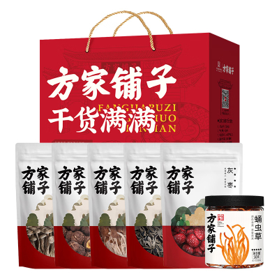 方家铺子 昌盛菌菇干货节日礼盒490g