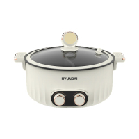 HYUNDAI 电火锅 家用鸳鸯电火锅料理锅电煮锅大容量6L[2000W大功率+分区控温] QC-HG1325(微压款)