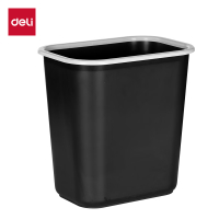 得力(deli) 垃圾桶纸篓 塑胶 办公居家垃圾桶 黑色 11.5L 2个装 PG307
