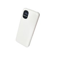 十足酷 自带线移动电源充电宝10000毫安数显电量 白色 SZK-P10