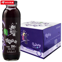 吕梁野山坡 蓝莓汁 果汁饮料 350ml*6圆瓶 整箱