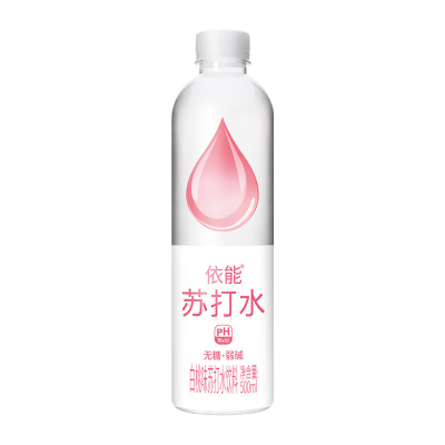 依能 苏打水 无糖无汽弱碱 白桃味 500ml* 12瓶 塑膜包装