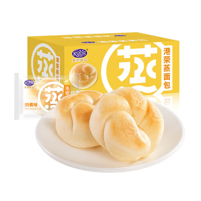 港荣 蒸面包 手撕面包早餐零食 奶黄味 460g