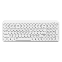 爱国者(aigo)V220 白色 轻音办公无线键盘 2.4G连接 轻薄便携 男生女生圆形键帽 笔记本台式商务办公键盘