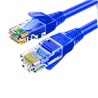 山泽 超五类网线 CAT5e类高速千兆网线 0.5米 工程/宽带电脑家用连接跳线 成品网线 蓝色 SZW-1005