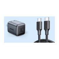 绿联45W氮化镓苹果16多口充电器+1米60W双Type-C数据线兼容iphone16ProMax/plus多口