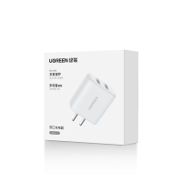 绿联充电头2.1A多口快充USB插座头双口5v2a/1a充电器适用iPhone16/15/14/13华为小米安卓手机手表