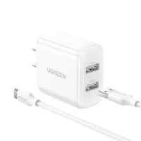 绿联(UGREEN)苹果充电器iphone16/15充电套装17W头+Type-C线适用苹果手机ipad平板华为荣耀小米