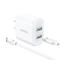 绿联(UGREEN)苹果充电器iphone16/15充电套装17W头+Type-C线适用苹果手机ipad平板华为荣耀