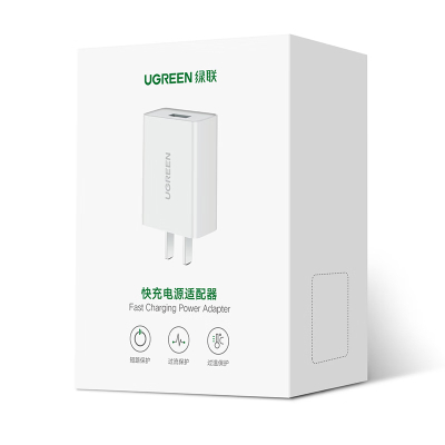 绿联(UGREEN)适用小米18W充电头器苹果安卓QC3.0快充USB插座头通用红米荣耀华为vivo/iPhone