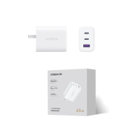 绿联(UGREEN)氮化镓充电器65W多口USB/Type-C快充头适用45W苹果16/15华为手机笔记本电脑
