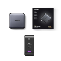 绿联(UGREEN)100W氮化镓充电器多口Type-C快充头兼容苹果16/15华为小米手机PD45/65W联想笔记本