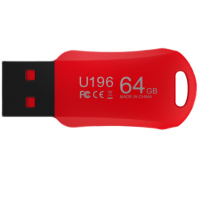 朗科(Netac)64GB USB2.0 U盘U196 黑旋风车载电脑两用闪存盘 黑红色小巧迷你加密U盘